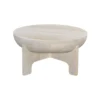 Tomas 32 Inch Coffee Table, Mango Wood Drum Top, Classic Washed White