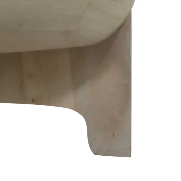 Tomas 32 Inch Coffee Table, Mango Wood Drum Top, Classic Washed White