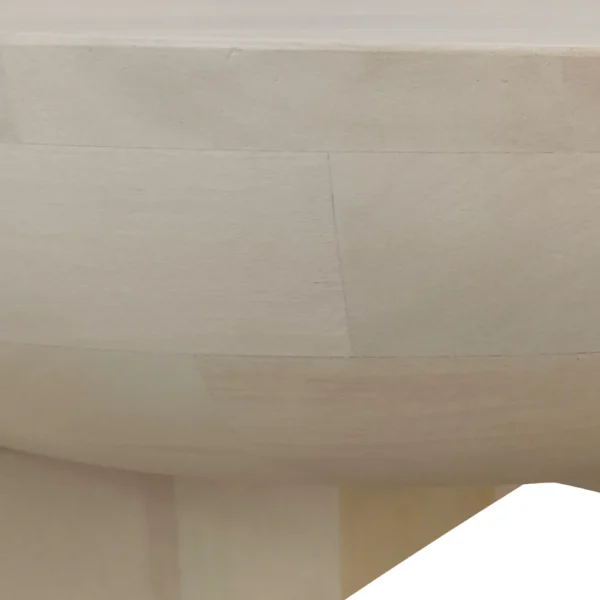 Tomas 32 Inch Coffee Table, Mango Wood Drum Top, Classic Washed White