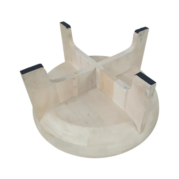 Tomas 32 Inch Coffee Table, Mango Wood Drum Top, Classic Washed White