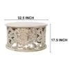 UPT-301718_6_59afc2c3-58b4-47a1-890d-85af6b30e883 Alina Coffee Table Handcrafted Mango Wood Floral Carved Cut Out Design Distressed White Finish 33 Inch
