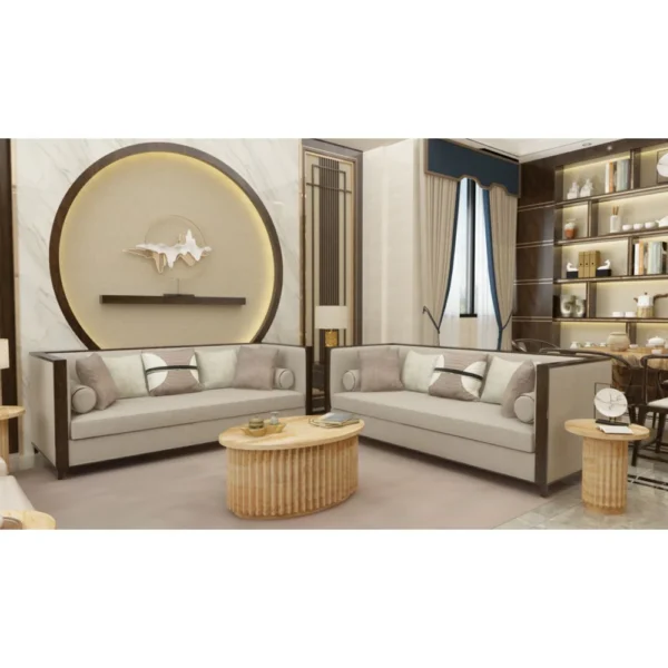 Muna Coffee Table, 36 Inch Oval Top, Handcrafted Mango Wood, Reeded Base with Hidden Storage, Natural Brown