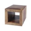Cube Shape Rosewood Side Table With Cutout Bottom, Brown