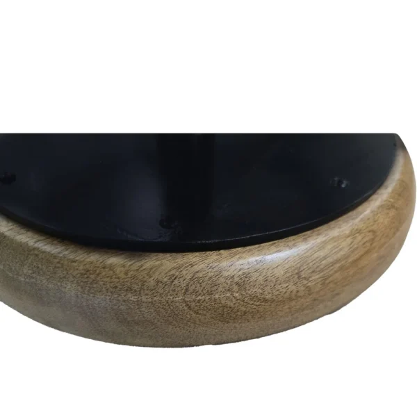 Rustic Charm Swivel Counter Bar Stool 24 Inch Handcrafted, Brown Mango Wood Round Seat, Black Iron Base with Footrest