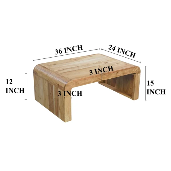 UPT-314336_6_188ec3fd-de09-4653-bbc7-c87eea3804a0 Cascade 36 Inch Coffee Table, Handcrafted Natural Acacia Wood, Rectangular Curved Waterfall Top