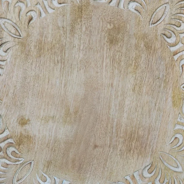 UPT-315246_4_ee692a18-0efd-42f1-bb66-ced2388a2bb6 Accent Side Table, 24 Inch Round Top, Mango Wood Floral Cut Out Carved Motifs, Washed White