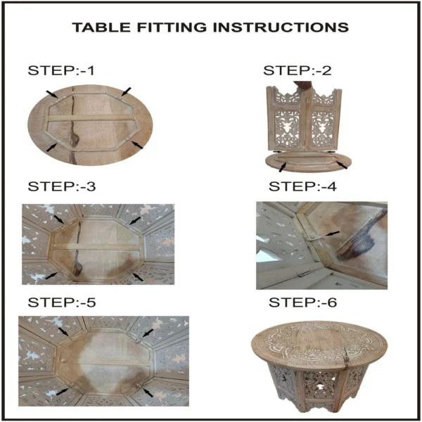 UPT-315246_Assembly_Instructions_efb78c42-fbda-4a9f-b967-fe9c608c82fa Accent Side Table, 24 Inch Round Top, Mango Wood Floral Cut Out Carved Motifs, Washed White