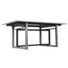 St Tropez Dining Table, 72 Inch Rectangular Mango Wood Top with Iron Trestle Base, 6 Seater, Gray and Black