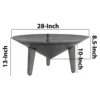 UPT-317656_7_e2a44ab7-65b8-45db-ae0d-4cc1f7c7e188 Venus 28 Inch Coffee Table with 3 Tapered Splayed Legs, Gray Mango Wood