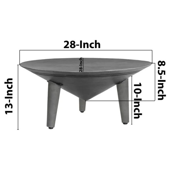 UPT-317656_7_e2a44ab7-65b8-45db-ae0d-4cc1f7c7e188 Venus 28 Inch Coffee Table with 3 Tapered Splayed Legs, Gray Mango Wood