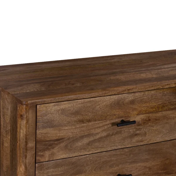 Tao 6 Drawers Dresser, Mango Wood, Walnut Finish, 60"