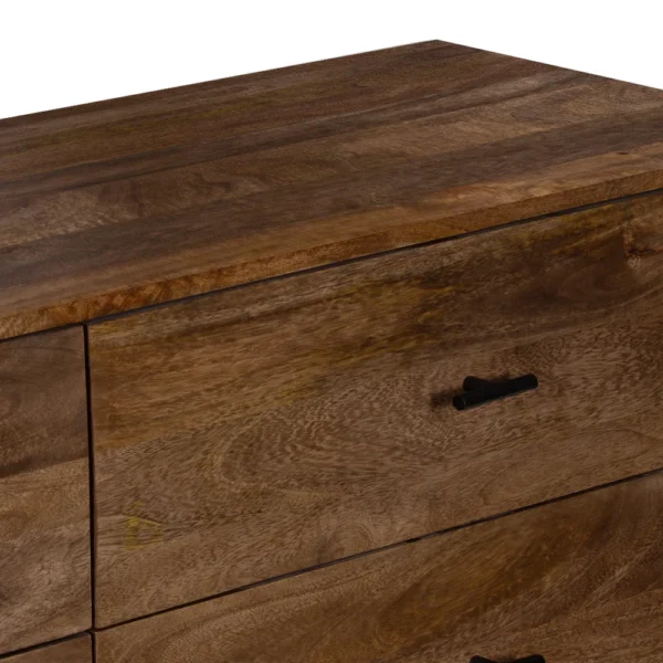 Tao 6 Drawers Dresser, Mango Wood, Walnut Finish, 60"