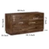 Tao 6 Drawers Dresser, Mango Wood, Walnut Finish, 60"