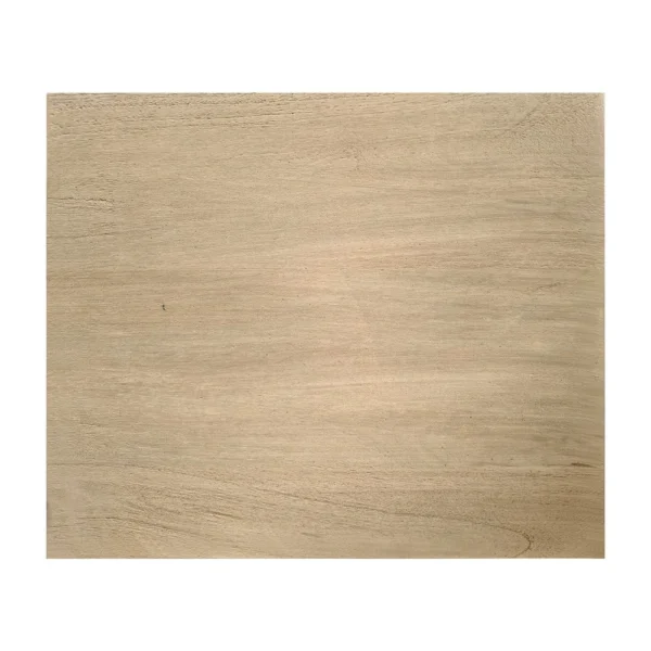 Nali Bedside Nightstand Table, 2 Drawers, Sandblasted Washed Ash White Mango Wood, Brass Knobs