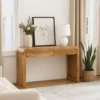 Arlow Console Table | 43" Wide Top | Handcrafted Natural Brown Acacia Wood | Dual Drawer Storage