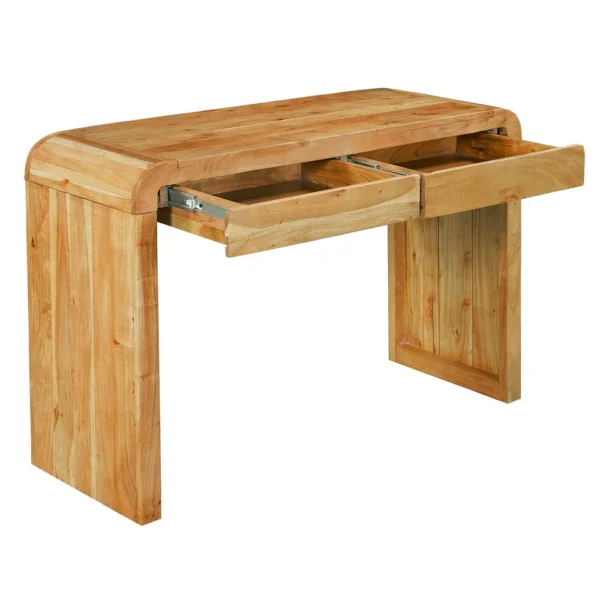 Arlow Console Table | 43" Wide Top | Handcrafted Natural Brown Acacia Wood | Dual Drawer Storage