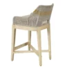 Avira 30 Inch Set of 2 Barstool Chairs | Handcrafted Mango Wood | Cotton Rope Weaving | Beige Cushion