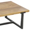 Marlon 48" Coffee Table | Handmade Aluminum Cast Black Frame | Natural Brown Solid Mango Wood Top