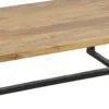 Marlon 48" Coffee Table | Handmade Aluminum Cast Black Frame | Natural Brown Solid Mango Wood Top