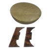Arden Coffee Table | Round Hammered Metal Top | Mango Wood Base| Antique Brass