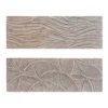 UPT-330435_1 2pc Wood Wall Art Panels | 16x48 Inch Abstract Geometric and Wave Pattern Decor | Distressed Gray