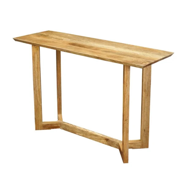 UPT-332347 Nina Console Table | 48" Rectangular Top | Open Frame with Trestle Base | Natural Brown Mango Wood