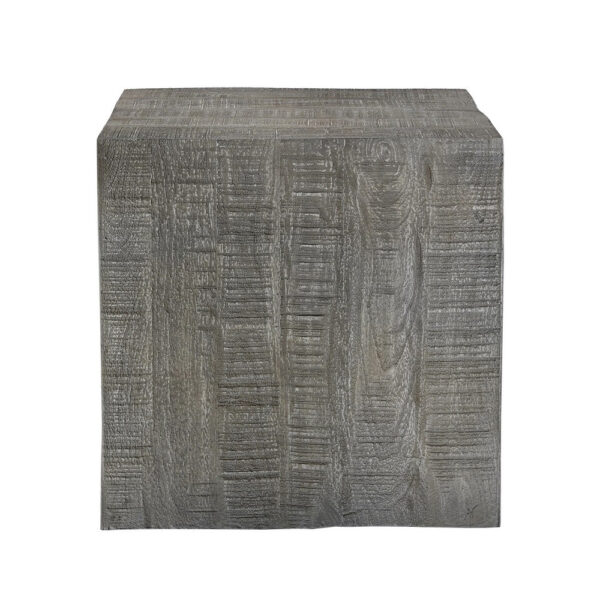 UPT-332352_1_3a8ef230-cef8-4348-ac0e-94a3f361a37a Rydan Side End Table | 19 Inch Square Block Top | Sandblasted Gray Mango Wood