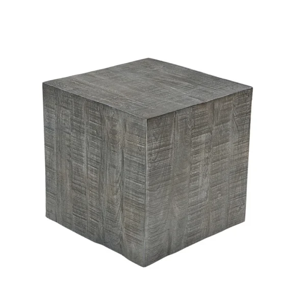 UPT-332352_24110fee-b7ed-4ec5-8e7b-b7ac7b56dcac Rydan Side End Table | 19 Inch Square Block Top | Sandblasted Gray Mango Wood
