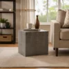 UPT-332352_6_563d9bf3-efea-4530-a1ff-752c531675a8 Rydan Side End Table | 19 Inch Square Block Top | Sandblasted Gray Mango Wood