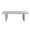 Nira Coffee Table | 48 Inch Rectangular Top | Handcrafted Washed White Acacia Wood | Panel Leg Base