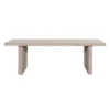 Nira Coffee Table | 48 Inch Rectangular Top | Handcrafted Washed White Acacia Wood | Panel Leg Base