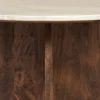 Kali Coffee Table | 27" Natural Round Marble Tabletop | Dark Brown Mango Wood Sculptural Base