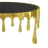 Capri Coffee Table | 36 Inch Round Glass Top | Melting Drip Design | Antique Gold
