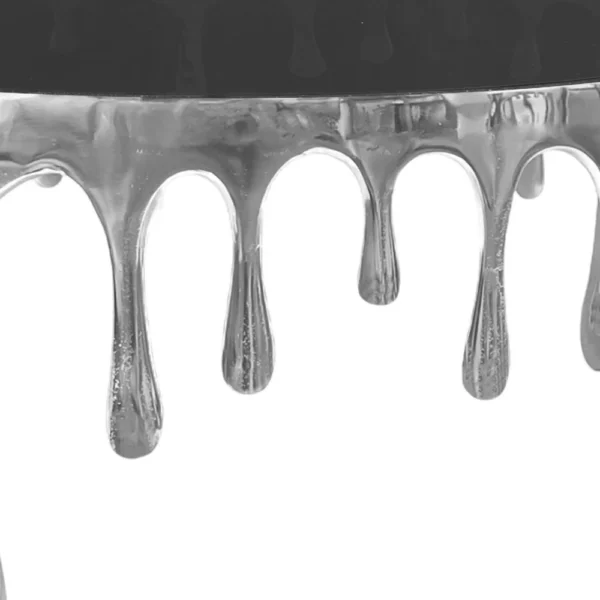 UPT-332450-Swatch-image Capri Coffee Table | 36 Inch Round Glass Top | Melting Drip Design | Silver