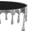 UPT-332450_3 Capri Coffee Table | 36 Inch Round Glass Top | Melting Drip Design | Silver