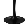 Mara Dining Table | 30 Inch Round White Genuine Marble Top | Black Metal Tulip Pedestal Base
