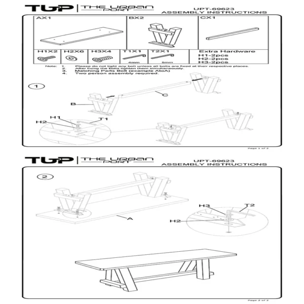 Wooden Garden Patio Bench With Retro Etching, Cappuccino Brown