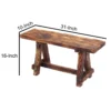 Wooden Garden Patio Bench With Retro Etching, Cappuccino Brown