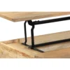 Audrey 45 Inch Handcrafted Mango Wood Coffee Table, Lift Top, Grain Details, Natural Brown, Black