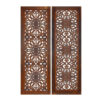 1003202669afddd78613d.jpeg Set of 2 Hand Carved Mango Wood Wall Panels: Burnt Brown Medallion Design