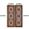 1003202669afdddd373b5.jpeg Set of 2 Hand Carved Mango Wood Wall Panels: Burnt Brown Medallion Design