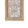 Rectangular Mango Wood Wall Panel Hand Crafted With Intricate Carving, White and Brown