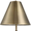 Table Lamp with Antique Brass Metal Body and Tapered Shade, 32 Inch