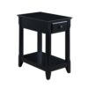 Accent Table with 1 Drawer and Bottom Shelf, Black