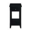 Accent Table with 1 Drawer and Bottom Shelf, Black