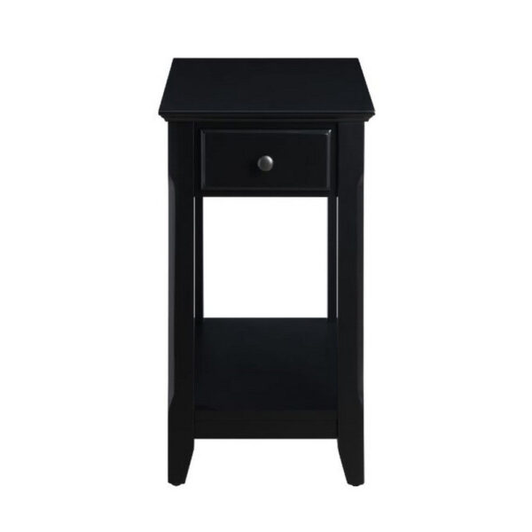 Accent Table with 1 Drawer and Bottom Shelf, Black