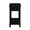 Accent Table with 1 Drawer and Bottom Shelf, Black