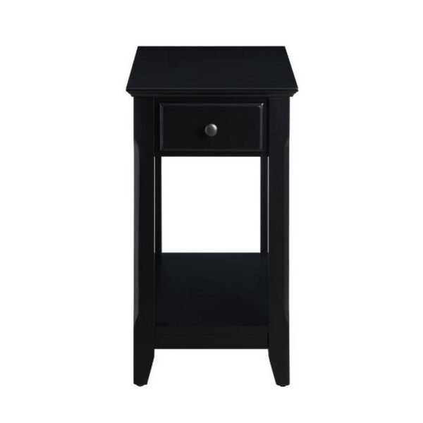 Accent Table with 1 Drawer and Bottom Shelf, Black