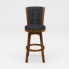300620266a441e1480779.jpeg Core Set of 2 Swivel Barstool Chairs, Brown Wood, Black Faux Leather