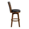 300620266a441e16892c9.jpeg Core Set of 2 Swivel Barstool Chairs, Brown Wood, Black Faux Leather